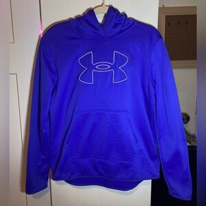 Under Armour Sky Blue Logo Hoodie Medium EUC